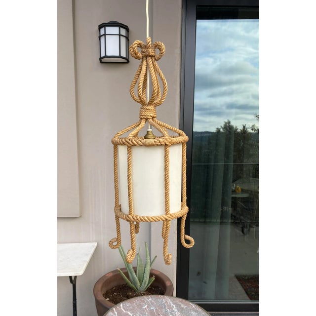 Mid-Century Rope Pendant Adrien Audoux & Frida Minet For Sale In Austin - Image 6 of 6