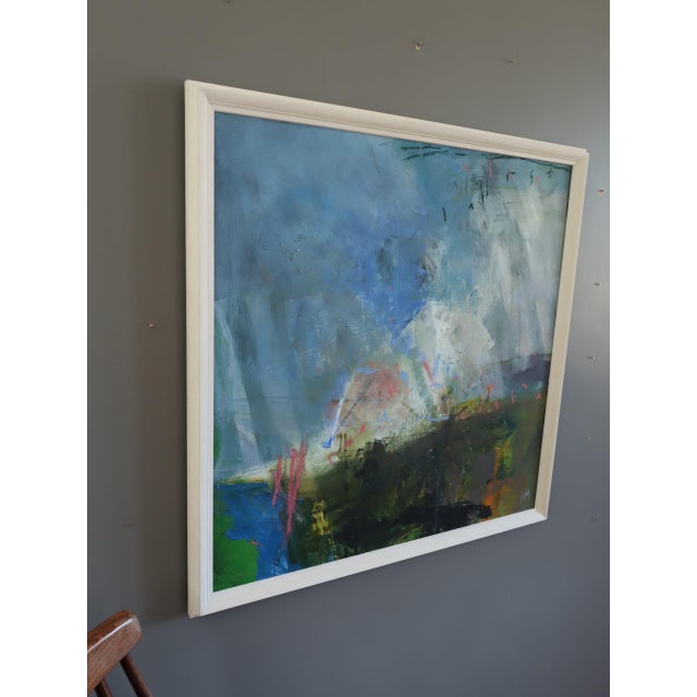 Contemporary 'Coastal Path' Original Abstract Landscape Oil Painting by British Artist Ian Mood, Framed For Sale - Image 4 of 12