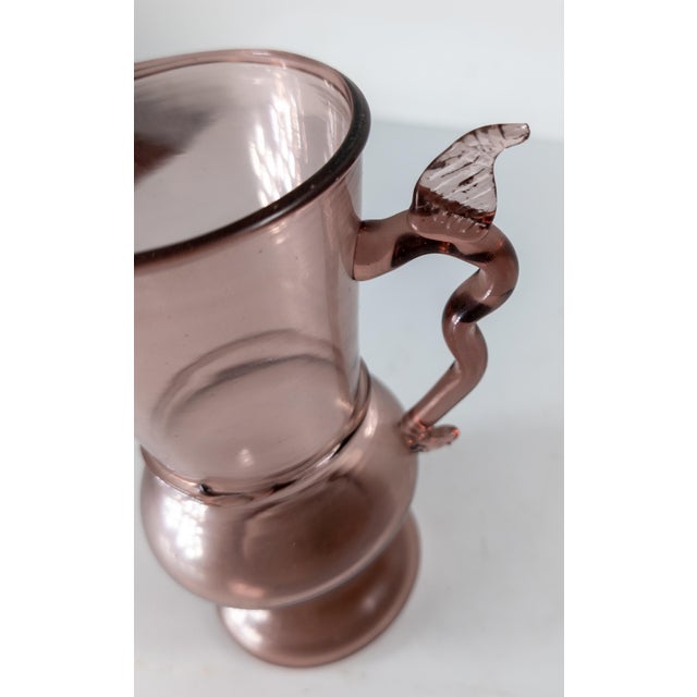 Glass 19th or 20th Century Purple Amethyst Bohemian Venetian Glass Pitcher For Sale - Image 7 of 10