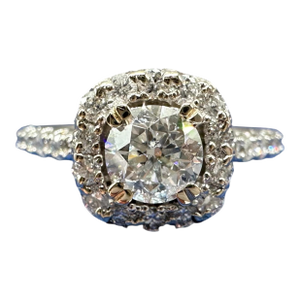 Appraised Natural Diamond Engagement Ring 14k White Gold 1.33ctw, Size 5.75