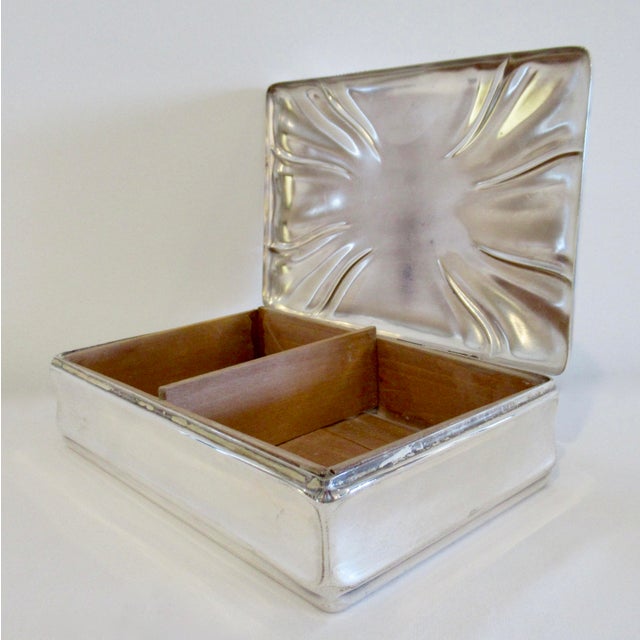 C.1920's Signed Jakob Grimminger Art Deco Era Sterling Silver Lidded Keepsake Box For Sale - Image 4 of 15
