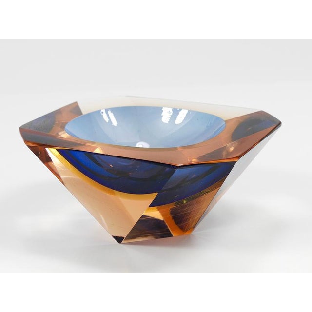 Sommerso Caviar Murano Glass Diamond Bowl by Flavio Poli attributed to Seguso, Italy, 1960s For Sale - Image 15 of 18
