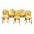 Vintage 1950's Style Rattan and Bamboo Upholstered Chairs- Set of 5 For Sale
