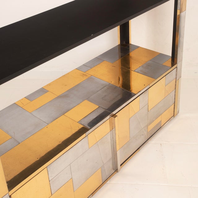 Cityscape Brass and Stainless Steel Bookcase by Paul Evans, 1971 For Sale - Image 18 of 18