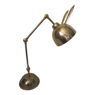 1970s Modernist Brass Desk Lamp with Rabbit Ears For Sale