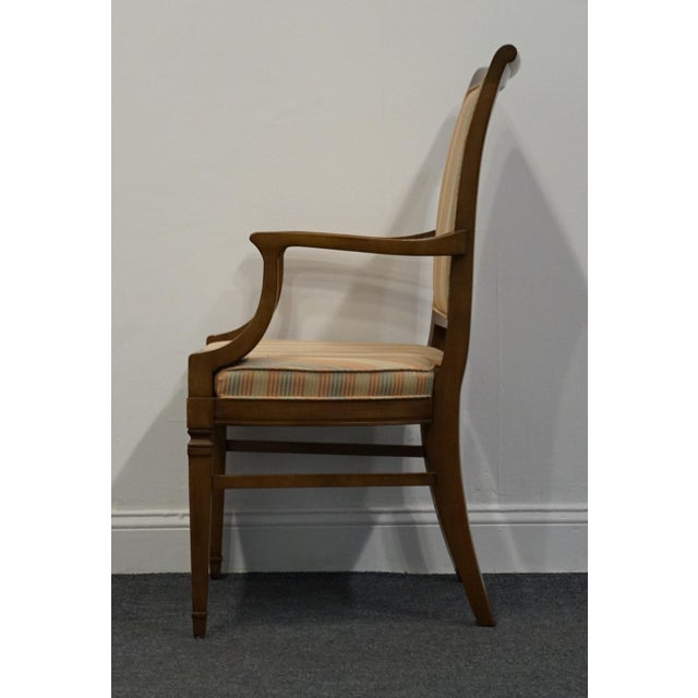 Late 20th Century High End Vintage Solid Cherry Italian Neoclassical Regency Revival Dining Arm Chair For Sale - Image 5 of 8