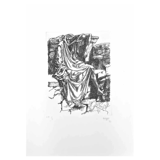 Mayo, Personnage Sans Tête, Original Etching, 1977 For Sale