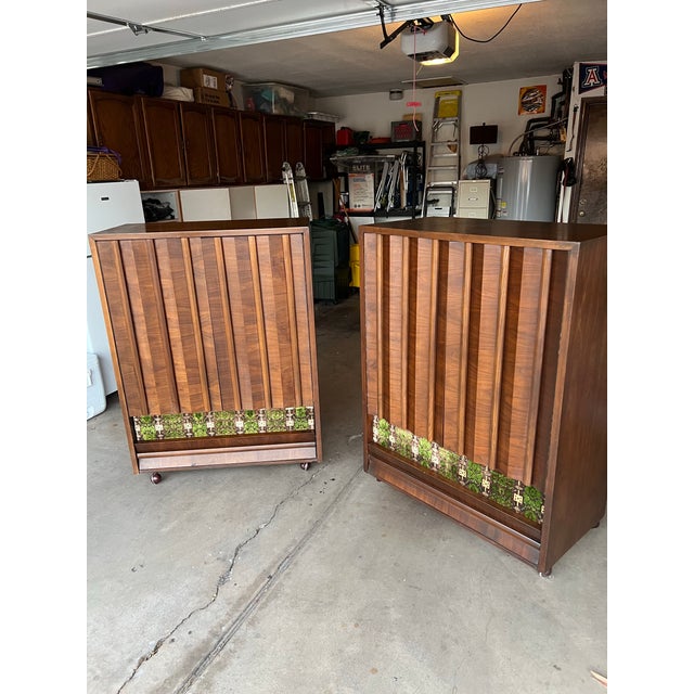 Mid Century Modern Brutalist Dresser Pair by Tobago. Canada. For Sale - Image 10 of 11