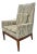 Upholstered Tall Back Arm Chair Walnut Base For Sale