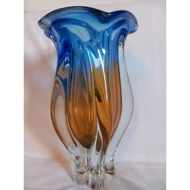 Glass Mid-Century Modern Glass Vase by Josef Hospodka for Chribska Glassworks For Sale - Image 7 of 7