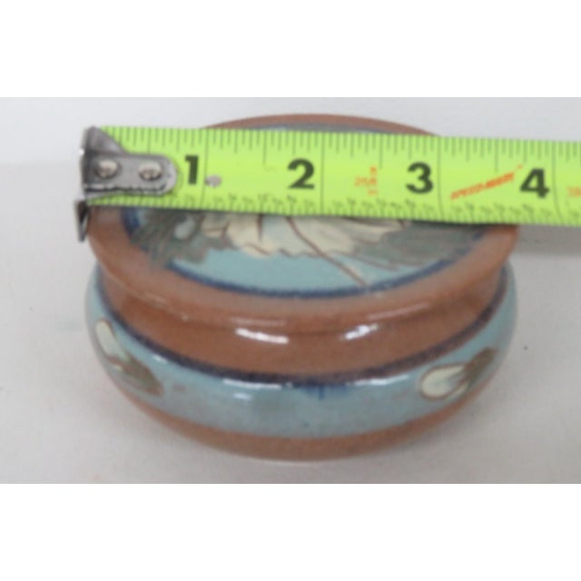 Pride Craft Barbados Floral Hand Painted Pottery Lidded Jar Trinket Box 4722b For Sale - Image 13 of 14