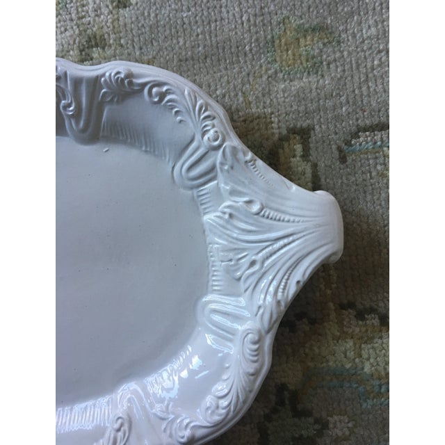 Large English Ironstone Serving Dish With Flora Naturalist Design For Sale - Image 4 of 12