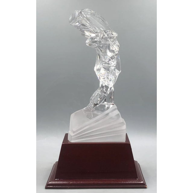 Crystal Glass Golfer on Wooden Base from Sevres France For Sale - Image 5 of 18