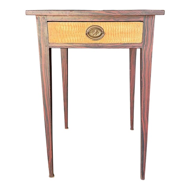 Signed Birds Eye Maple Side Table For Sale