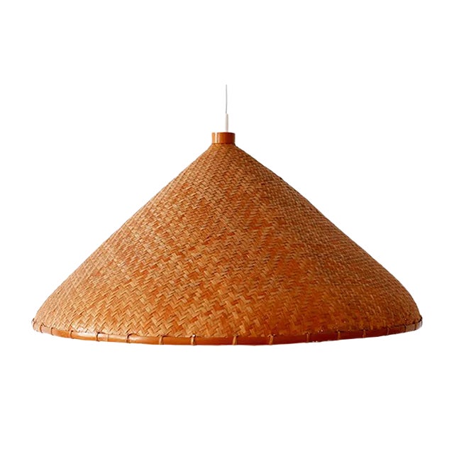 Large Mid-Century Wicker Pendant Lamp, Germany, 1960s For Sale