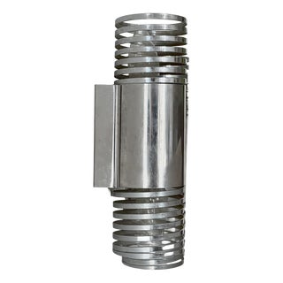 Vintage Double Wall Lights in Chromed Metal, France, 1970, Set of 2 For Sale