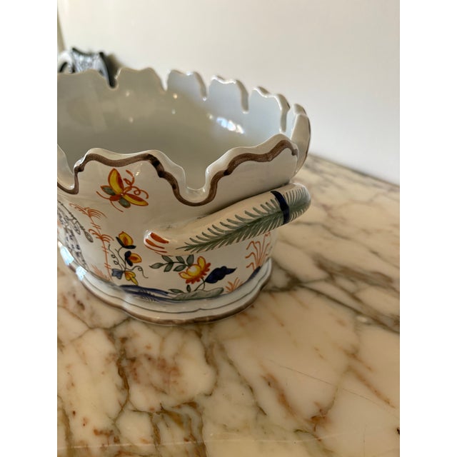 Tiffany and Co. Late 20th Century Handpainted Faience Tiffany & Co. Chinoiserie Jardineire For Sale - Image 4 of 12