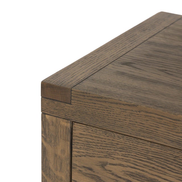 Solid acacia shapes a streamlined box-style nightstand, with lap joint corners for a detail-driven touch. Finished with...