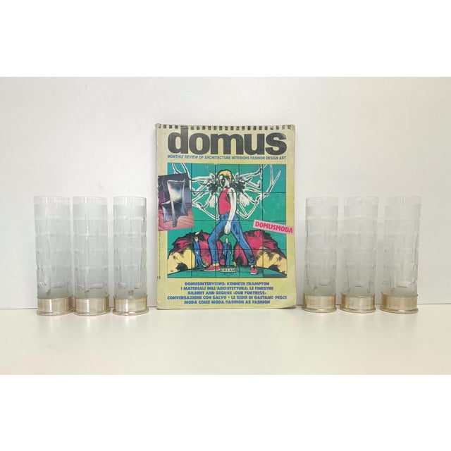 1970s Bohemian Ground Crystal and Silver Drinking Glasses, 1970s, Set of 6 For Sale - Image 5 of 9