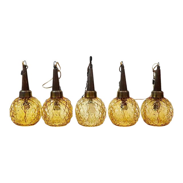 Midcentury Pendant Lamps - Set of 5 For Sale