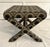 Late 20th C. Hollywood Regency X-Bench Stool With Geometric Upholstery For Sale - Image 12 of 12