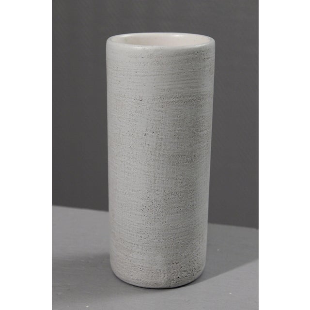 Ceramic Tubular Ceramic Vase with Abstract Decor by Henri Cimal for Vallauris, 1950s For Sale - Image 7 of 9