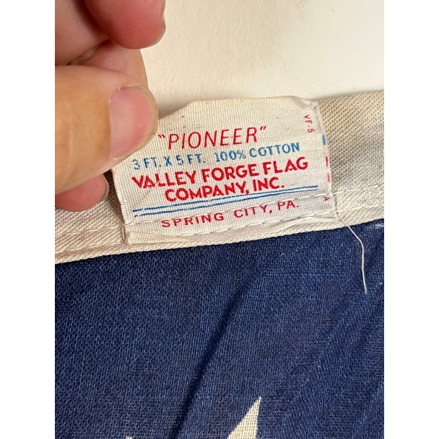 Blue Vintage Valley Forge “76” Bennington American Flag, Bicentennial Era C. 1976 For Sale - Image 8 of 9