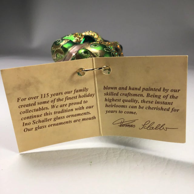 Glass 2000’s Mouth Blown Glass Santa Ornament “Royal Splendor Santa” by Ino Schaller For Sale - Image 7 of 13