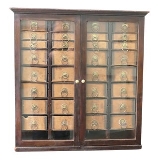 Art Deco Haberdashery Display Cabinet in Walnut, Glass, and Brass, 1920s For Sale