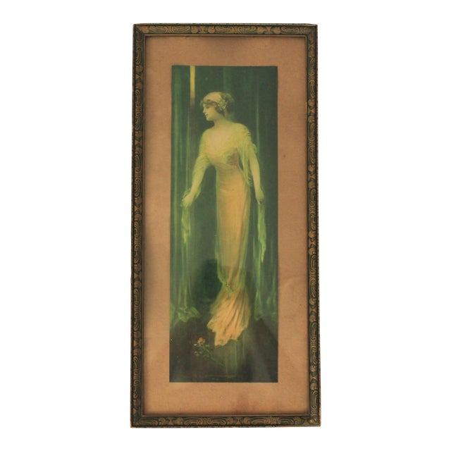 Antique Framed Female Print Wall Hanging For Sale
