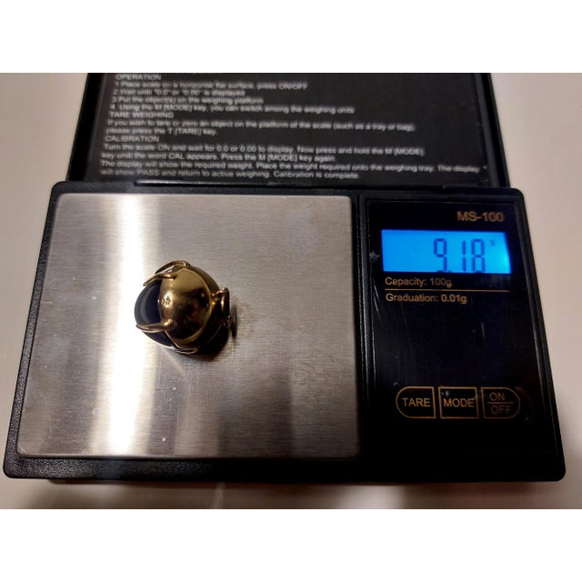 18k Yellow Gold Pendant with Black Onyx, 1980s For Sale - Image 11 of 18