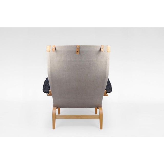 Bruno Mathsson Vintage Black Leather Pernilla Lounge Chair by Bruno Mathsson for Dux, 1969 For Sale - Image 4 of 6