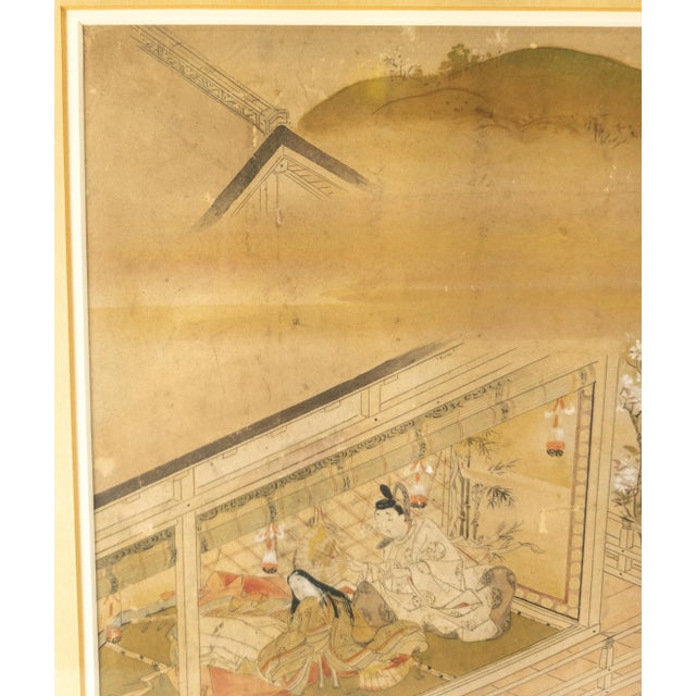 18th Century 18th Century Japanese Edo Period Kano School Watercolor Painting on Paper For Sale - Image 5 of 10