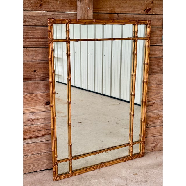 Vintage Carvers’ Guild Faux Bamboo Gilt Wall Mirror in Old World Gold Finish For Sale - Image 12 of 12