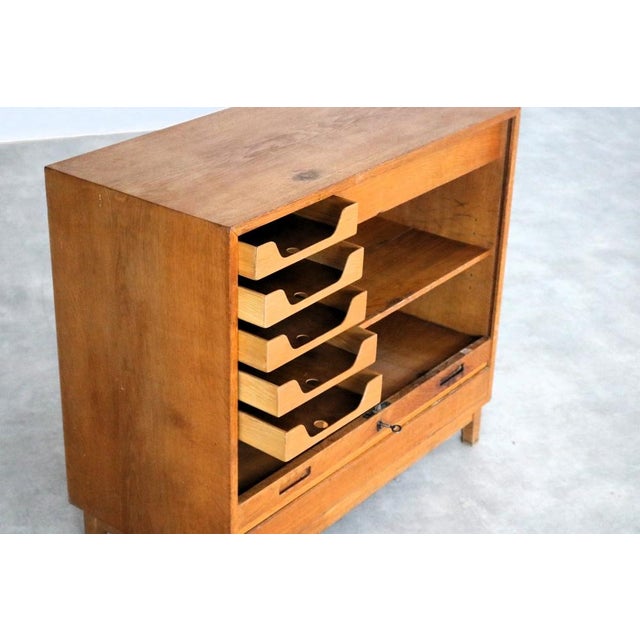 Brown Vintage Filing Cabinet, Sweden, 1950s For Sale - Image 8 of 11