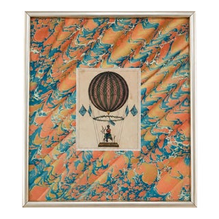 Original Hot Air Balloon Print Orange For Sale