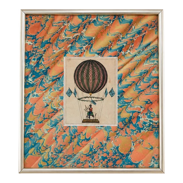 Original Hot Air Balloon Print Orange For Sale