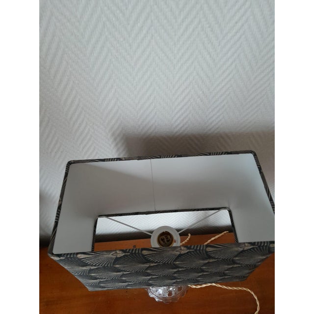 Art Deco Lamp with Custom-Made Rectangular Lampshade, 1950s For Sale - Image 13 of 14