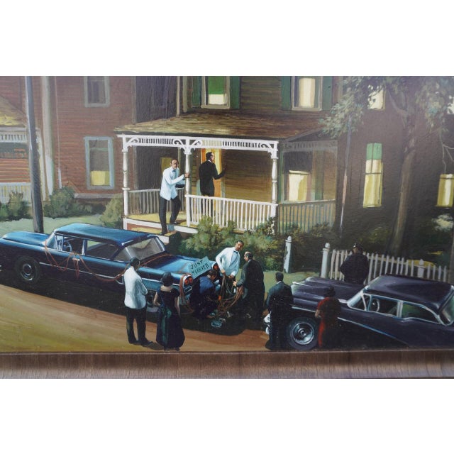 Mid 20th Century Richard Whorf - Wedding Night Send-Off - Small Town Summer Nocturne -Oil on Board For Sale In Los Angeles - Image 6 of 8