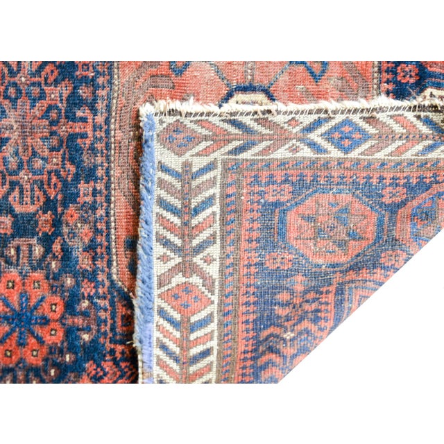 Navy Blue Early 20th Century Persian Baluch Rug For Sale - Image 8 of 10