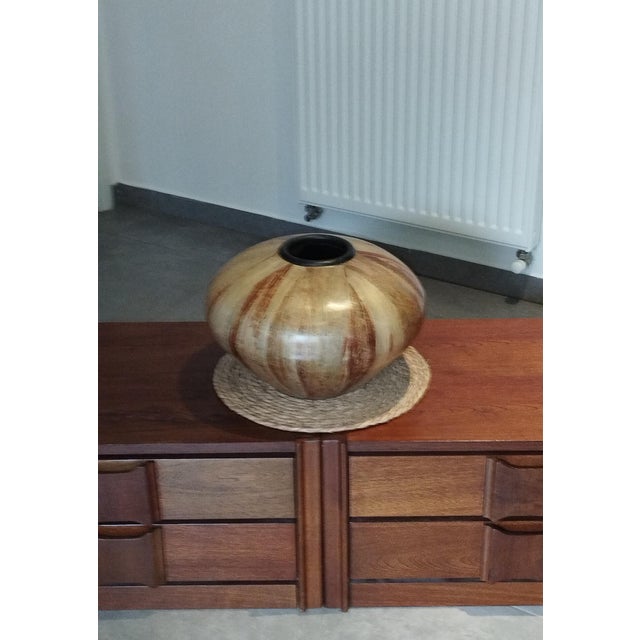 Large Vintage Vase in Leaves, 1950s For Sale - Image 3 of 15