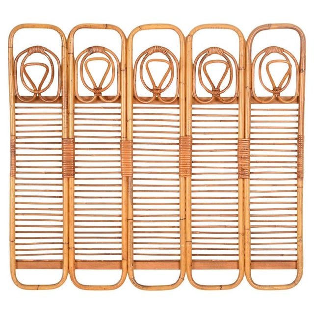 Large Vintage Italian Coat Rack in Bamboo and Rattan by Franco Albini, Italy, 1960s For Sale - Image 12 of 12