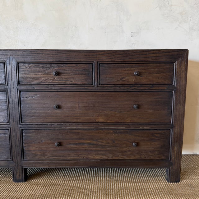 Contemporary Ollie II Reclaimed Elm 8 Drawer Dresser - Dark Walnut For Sale - Image 3 of 12