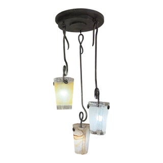 Kalco Tribecca Three Light Pendant Chandelier For Sale