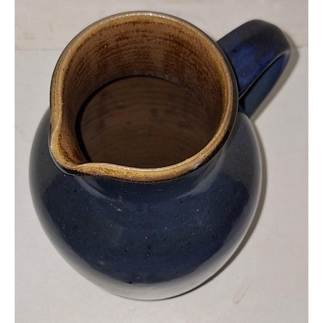 Vintage Ceramic Blue Jug by H. Schulze Crinitz, 1980s For Sale - Image 3 of 5