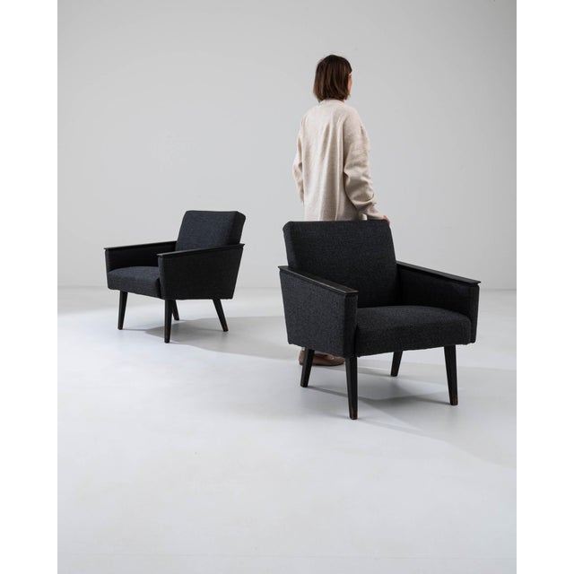 1960s Czechia Upholstered Armchairs - A Pair For Sale - Image 17 of 18