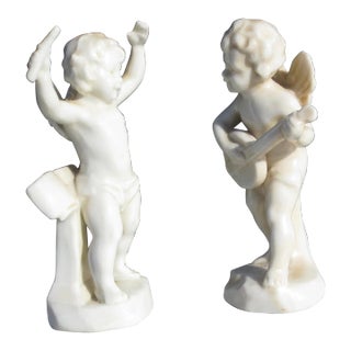 Pair of German Porcelain Putti Musicians - a Pair of 2 For Sale