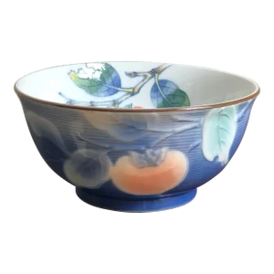 Vintage Japanese Peach Tree Decorative Porcelain Bowl