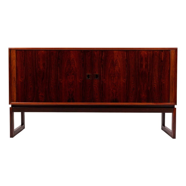 Vintage Axel Christiansen Odder Rosewood Tambour Credenza Sideboard 1960s For Sale