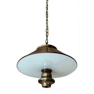Moe Light Copper Brass Glass Pendant Light Circa 1955 Thomas Industries Inc